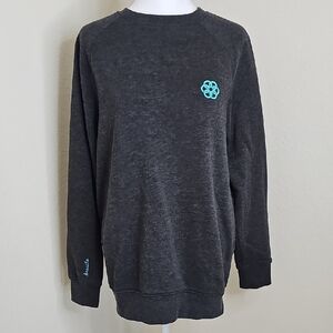 Apple Employee "Breathe" Crewneck Sweatshirt Charcoal Gray, Teal Accent Sz M